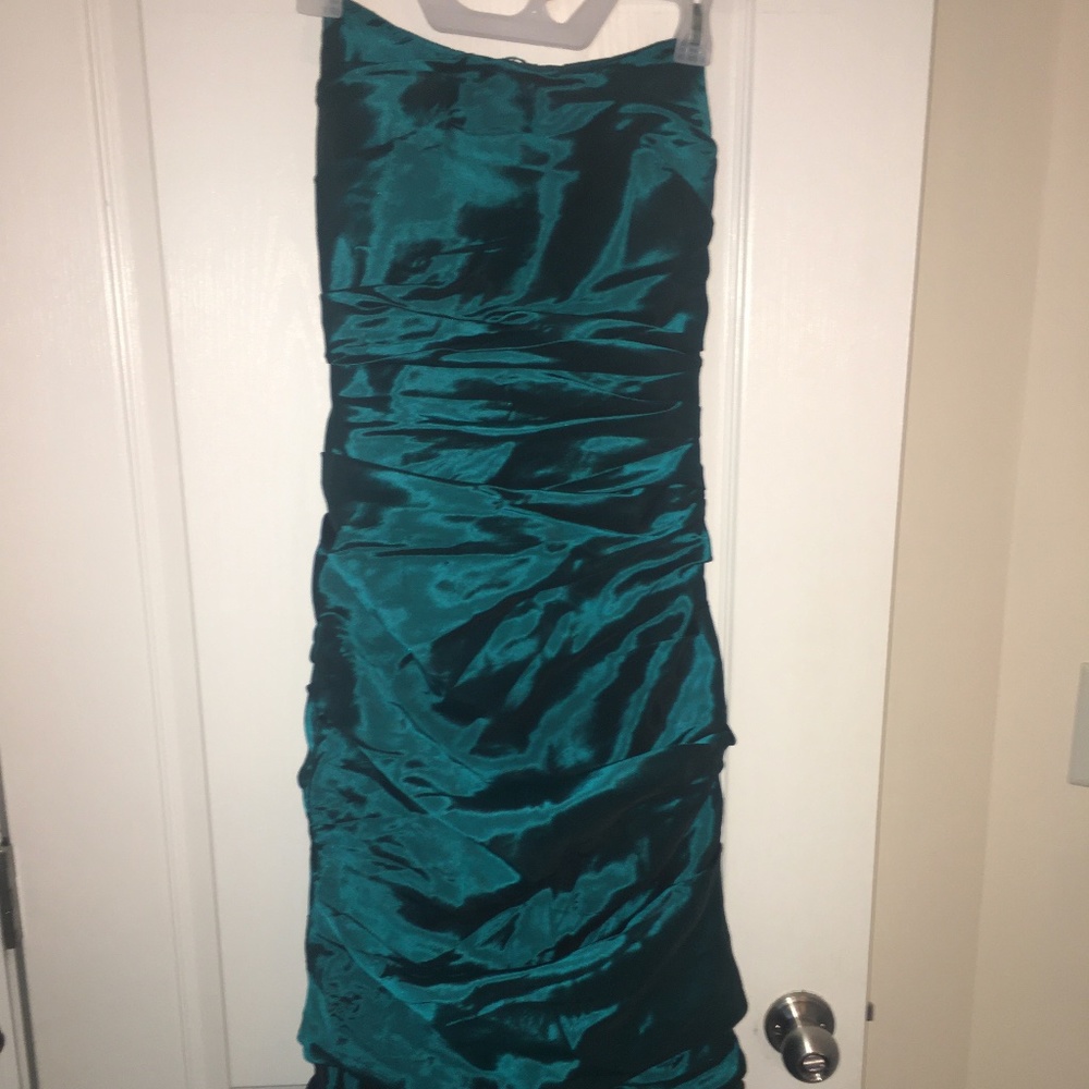 Emerald Green Trumpet Dress, Strapless